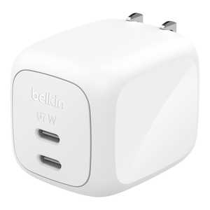BELKIN BelkinCubicCharger67W2ポート小型充電器 WCH020qcWH BELKIN BelkinCubicCharger67W2ポート小型充電器 WCH020qcWH