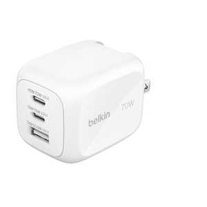 BELKIN Belkin70W3ポートGaN充電器プラグ交換式 WCH018qcWH BELKIN Belkin70W3ポートGaN充電器プラグ交換式 WCH018qcWH