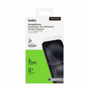 BELKIN iPhone 16ProMax ���饹�ե���� ScreenForce InvisiGlass ȿ���ɻߥ����꡼��ץ��ƥ����� OVA262QC
