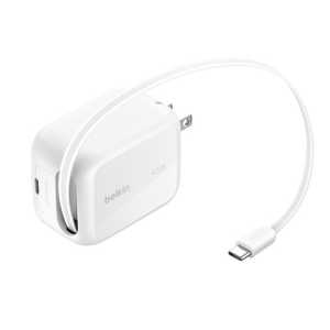 BELKIN BoostCharge Pro 45W 1ポート 巻き取り式USB-Cケーブル付き 急速充電器 WCH023qcWH