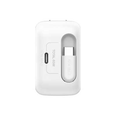 BELKIN BoostCharge Pro 67W 1ポート 巻き取り式USB-Cケーブル付き GaN