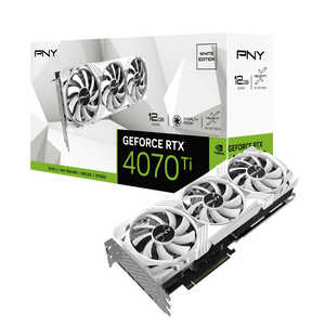 PNY GeForce RTX4070Ti 12GB VERTO LED 3FAN White Edition ［GeForce RTXシリーズ /12GB］｢バルク品｣ VCG4070T12TFWXPB1