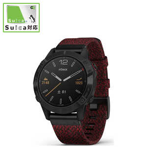 GARMIN fenix 6 Sapphire Black DLC Nylon band【Suica対応】　Black 010-02158-63