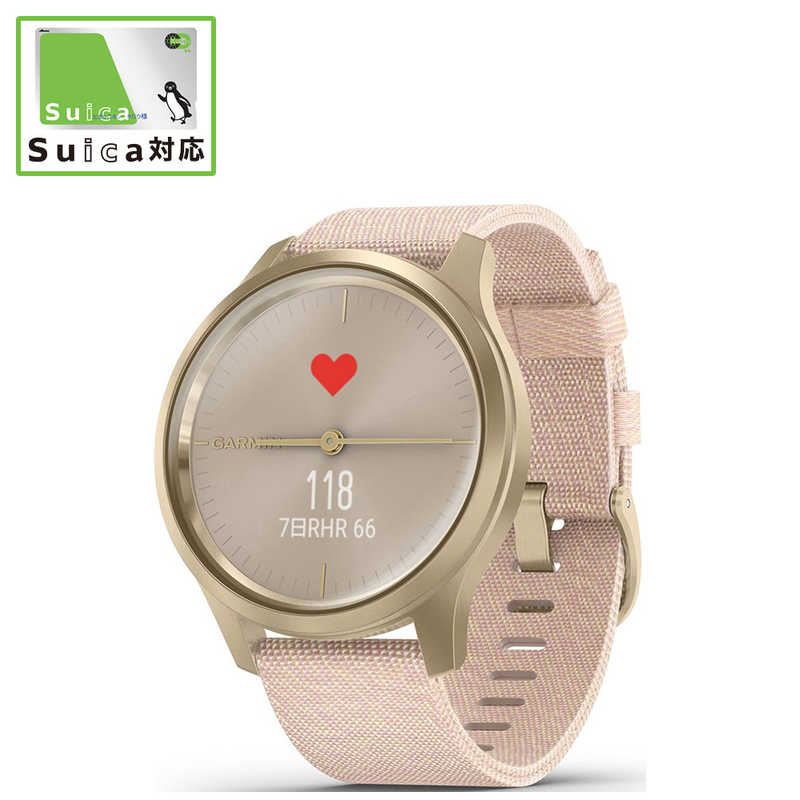 GARMIN GARMIN vivomove Style Blush Pink Nylon   Light Gold 010-02240-72 010-02240-72