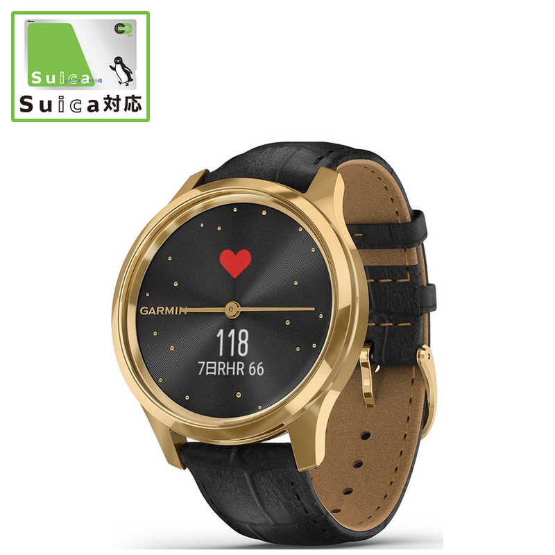 GARMIN GARMIN vivomove Luxe Black Embossed Leather / 24K Gold 010-02241-72 010-02241-72