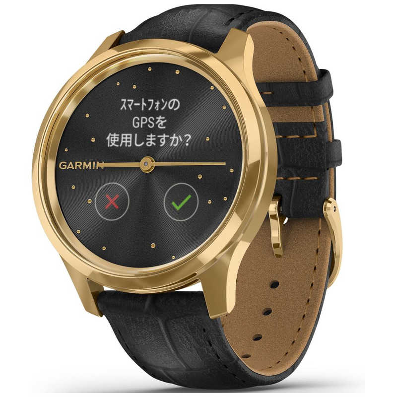 GARMIN GARMIN vivomove Luxe Black Embossed Leather / 24K Gold 010-02241-72 010-02241-72