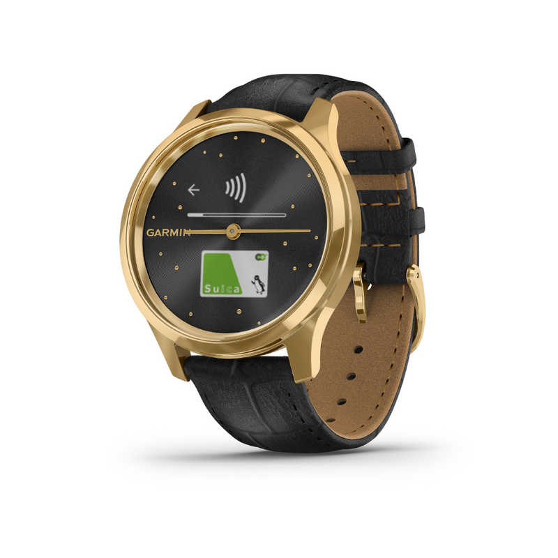 GARMIN GARMIN vivomove Luxe Black Embossed Leather / 24K Gold 010-02241-72 010-02241-72