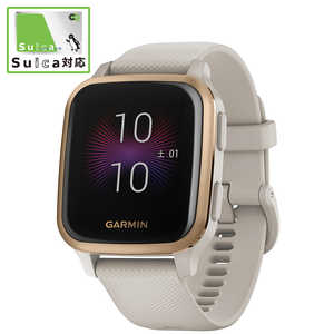 GARMIN Venu Sq Music Light Sand Rose Gold  スマートウォッチモード 約6日間 GPSモード+音楽 約6時間 GPSのみ 約14時間  010-02426-71