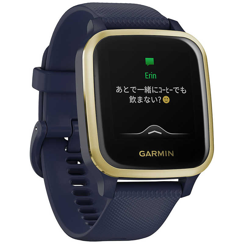 GARMIN GARMIN Venu Sq Music Navy Light Gold  スマートウォッチモード 約6日間 GPSモード+音楽 約6時間 GPSのみ 約14時間  010-02426-72 010-02426-72