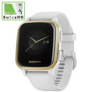 GARMIN Venu Sq White Light Gold スマートウォッチモード 約6日間 GPSのみ 約14時間 vivo 0100242771