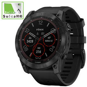 GARMIN スマートウォッチ fenix 7X Sapphire Dual Power Ti Black DLC Black 010-02541-43