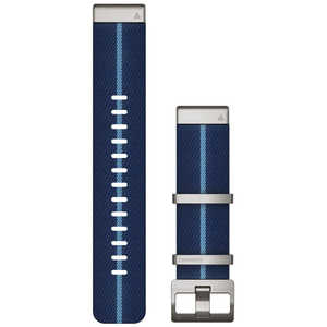 GARMIN MARQ Captain (GEN 2) 用交換バンド QuickFit 22mm Jacquard Nylon Strap Indigo Striped 0101322510