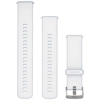 Garmin 22mm ホワイトバンド GARMIN Quick Release バンド 22mm Whitestone Silicone / Silver 010