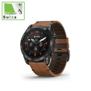 GARMIN epix Pro (Gen 2) 51mm Sapphire Ti Carbon Gray DLC / Chestnut Leather Band(Suica対応) 0100280471