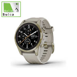 GARMIN fenix 7S Pro Sapphire Dual Power Soft Gold / Light Sand(Suica対応) 0100277662