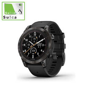 GARMIN ޡȥå fenix 7 Pro Sapphire Dual Power Ti Carbon Gray DLC /Black(Suicaб) 010-02777-52