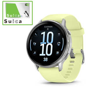 GARMIN Venu 4(Fj[4)45mm AMOLEDfBXvC(Sd}(ECG)Av)(SuicaΉ) (K[~) Silver / Citron Silver / Citron 010-03014-32