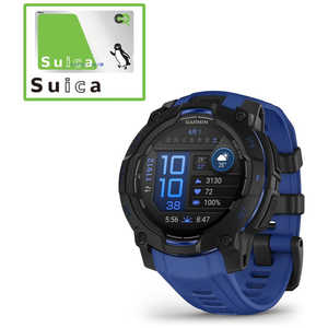 GARMIN Instinct 3 AMOLED(CXeBNg X[ Abh) 45mm GPSX}[gEHb`(SuicaΉ) (K[~) Black / Bolt Blue 010-02936-33