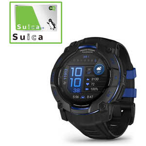 GARMIN Instinct 3 AMOLED(CXeBNg X[ Abh) 50mm GPSX}[gEHb`(SuicaΉ) (K[~) Black/ Bolt Blue Accents 010-03020-3