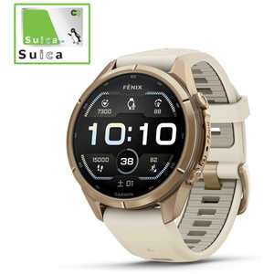 GARMIN fenix 9 Pro(�t�F�j�b�N�X 9 �v��)Sapphire AMOLED 43mm GPS�X�}�[�g�E�H�b�`(�S�d�}�S�d�}(ECG)�A�v��) Gold Ti / Cream 010-04335-69