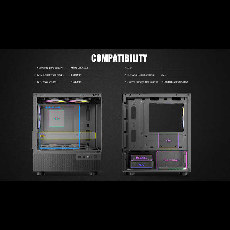 ANTEC ANTEC PCケース［Micro ATX /Mini-ITX］ブラック CX200M RGB Elite CX200M RGB Elite