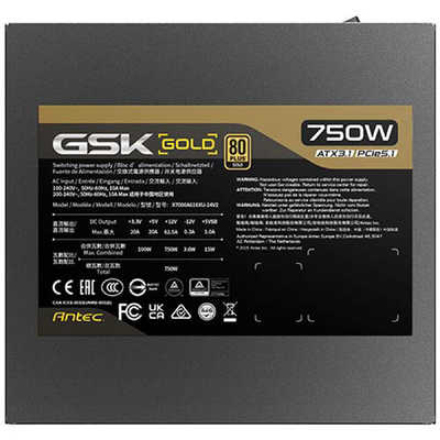 Antec GSK 750W 80PLUS GOLD 電源ユニット ANTEC PC電源 ［750W / ATX / 80PLUS GOLD］ GSK750 V2 ATX3.1 の通販