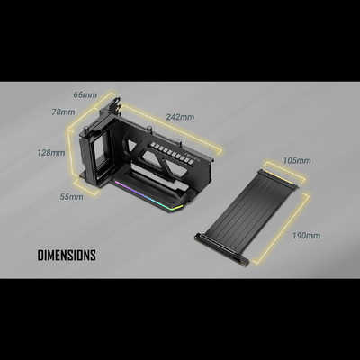 ANTEC SHIFT PCIE 5.0 ARGB　縦置き＋ライザーケーブル ANTEC SHIFT PCIE 5.0 ARGB グラフィックカードの可動式縦置き