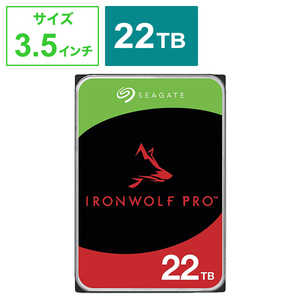 SEAGATE IronWolf Pro 3.5インチ (ベイ無制限) 内蔵HDD(CMR) データ復旧3年付 5年保証 7200rpm PC NAS 用 RVセンサー［22TB /3.5インチ］「バルク品」 ST22000NT001