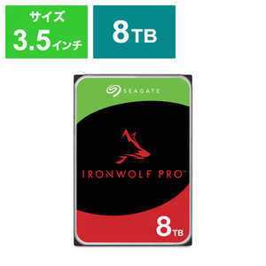 SEAGATE Seagate IronWolf Pro 3.5 (٥̵)8TB ¢HDD(CMR) ǡ3ǯ 5ǯݾ 7200rpm PC NAS  RV󥵡֥Х륯ʡ ST8000NT001