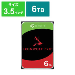 SEAGATE Seagate IronWolf Pro 3.5 (٥̵)6TB ¢HDD(CMR) ǡ3ǯ 5ǯݾ 7200rpm PC NAS  RV󥵡֥Х륯ʡ ST6000NT001