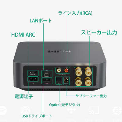 WIIM プリメインアンプ オーディオストリーマー WiiM Amp Gray