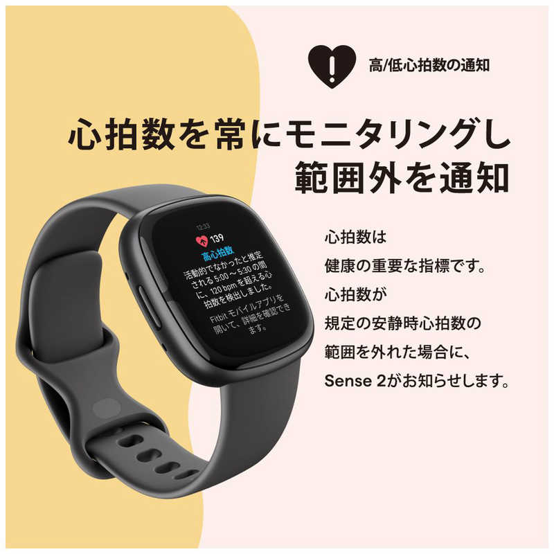 FITBIT FITBIT スマートウォッチ Fitbit Sense 2 Shadow Grey FB521BKGBFRCJK FB521BKGBFRCJK