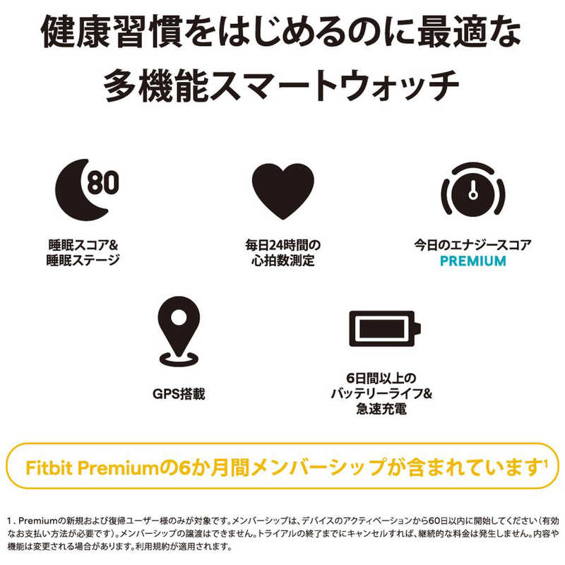 FITBIT FITBIT スマートウォッチ Fitbit Versa 4 Black FB523BKBKFRCJK FB523BKBKFRCJK