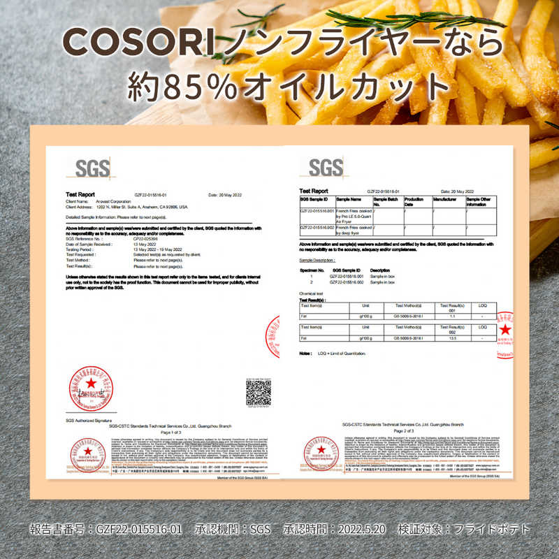 VESYNC VESYNC COSORI ノンフライヤー L501 Combo (Gray)　 CAF-L501-KJPR CAF-L501-KJPR