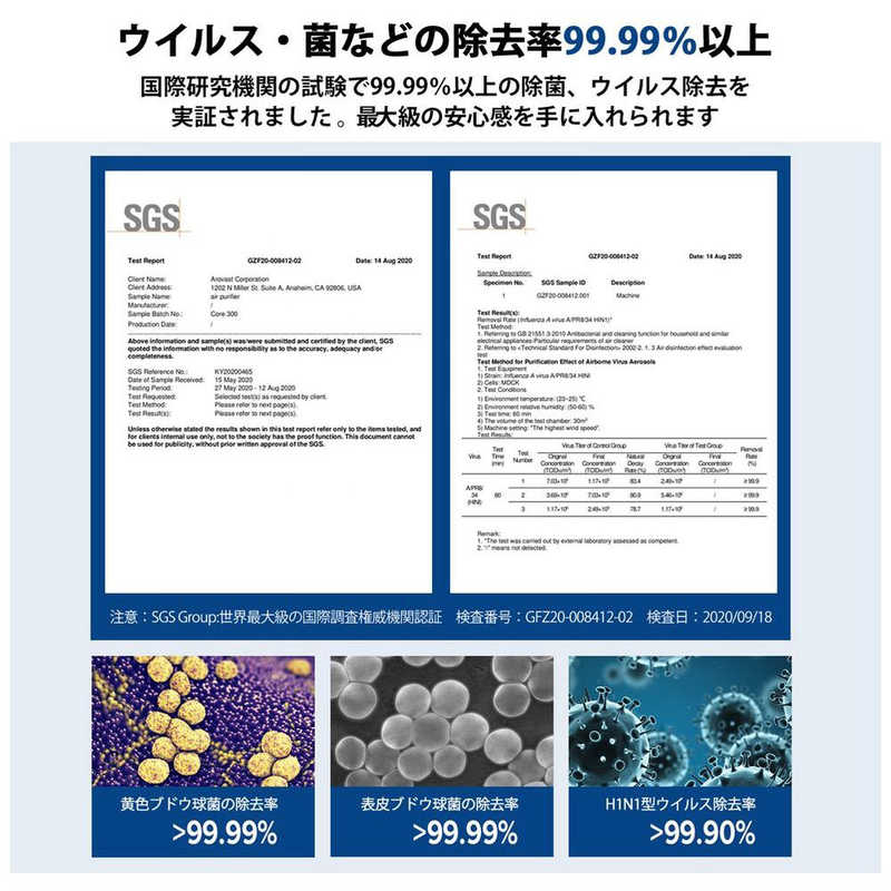 VESYNC VESYNC Levoit Core 300 Plasma 空気清浄機  空気清浄:20畳まで PM2.5対応 LAP-C302-WJPR LAP-C302-WJPR