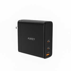 AUKEY USB充電器 Omnia II Mix 140W PD対応 ［USB-A 1ポート/USB-C 2ポート］ ［3ポート /USB Power Delivery対応 /GaN(窒化ガリウム) 採用］ PAB8BK