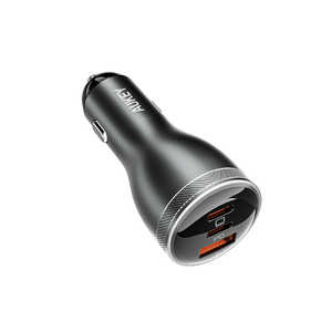 AUKEY カーチャージャー Rapide Mix 65W QC/PD対応 ［USB-A 1ポート/USB-C 2ポート］ ダークグレイ CC-Y24-GY