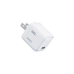 AUKEY USBŴ Comet 30W PDб ޤꤿ߼ USB-C 1ݡȡ 1ݡ /USB Power Deliveryб /GaN(ⲽꥦ) ѡ ۥ磻 PA-C1-WT