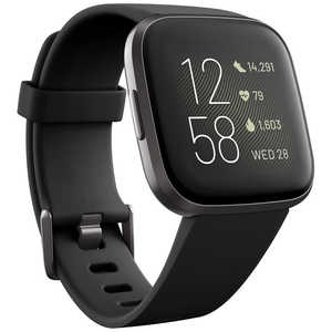 FITBIT Fitbit Versa 2 Alexa搭載 スマートウォッチ Black/Carbon L/S サイズ FB507BKBK-FRCJK ブラック カｰボン