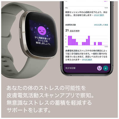 FITBIT 【Suica対応】Fitbit Sense GPS搭載 スマートウォッチ カーボン ...