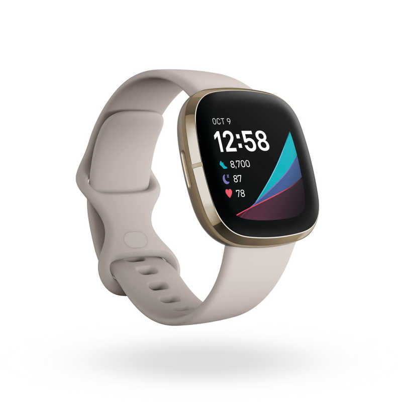 FITBIT FITBIT Fitbit Sense GPS搭載 スマートウォッチ ルナホワイト ソフトゴールド L S サイズ FB512GLWT-FRCJK FB512GLWT-FRCJK