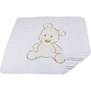 NEWCASTLECLASSICS コットンブランケット Teddy Bear & grey strip NEWCASTLECLASSICS コットンブランケット Teddy Bear & grey strip