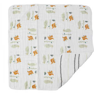 NEWCASTLECLASSICS コットンリトルブランケット ForestFriends & Grey Stripe NEWCASTLECLASSICS コットンリトルブランケット ForestFriends & Grey Stripe