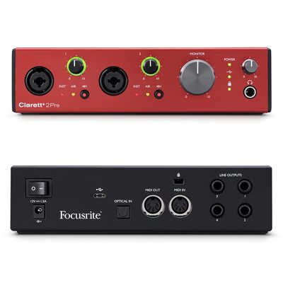 Focusrite Clarett+2Pre オーディオインターフェース clarettplus-2pre-front-