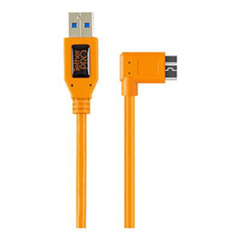 テザーツールズ テザーツールズ USBケーブル テザープロ ライト アングル アダプター USB 3.0 to USB 3.0 マイクロ -B 5- ピン オレンジ CU61RT02-ORG CU61RT02-ORG