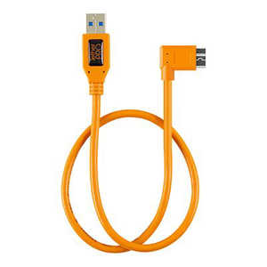 テザーツールズ USBケーブル テザープロ ライト アングル アダプター USB 3.0 to USB 3.0 マイクロ -B 5- ピン オレンジ CU61RT02-ORG