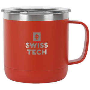 SWISS マグカップ 赤色 413ml ステンレス製 フタ付 ST072001