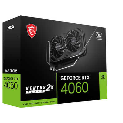 グラフィックボード・グラボ・ビデオカード MSI GeForce RTX 4060 VENTUS 2X BLACK 8G MSI GeForce RTX™ 4060 VENTUS 2X BLACK 8G OC