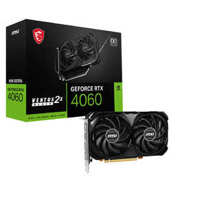 MSI MSI GeForce RTX 4060 VENTUS 2X BLACK 8G OC グラフィックボード [GeForce RTXシリーズ /8GB] バルク品 RTX4060VENTUS2X8GOC