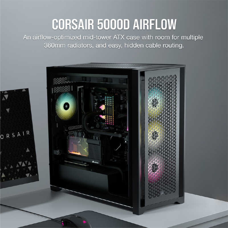 コルセア　CORSAIR コルセア　CORSAIR PCケース 5000D Airflow ブラック CC-9011210-WW CC-9011210-WW